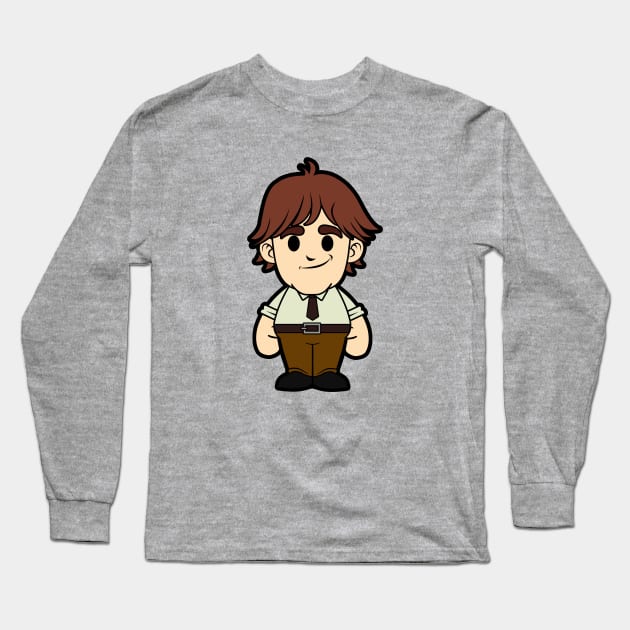 Jim Halpert The Office Chibi Long Sleeve T-Shirt by nataliawinyoto